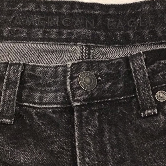 American Eagle 2 Super Hi-Rise Festival Denim Shorts Women’s Faded Black 2020 - Picture 6 of 10